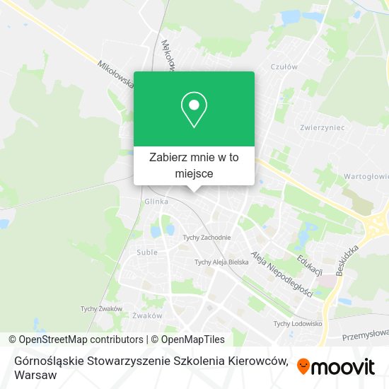 Mapa Górnośląskie Stowarzyszenie Szkolenia Kierowców