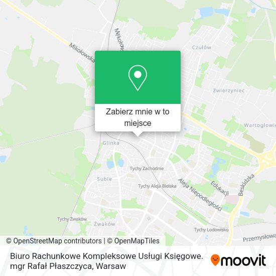 Mapa Biuro Rachunkowe Kompleksowe Usługi Księgowe. mgr Rafał Płaszczyca