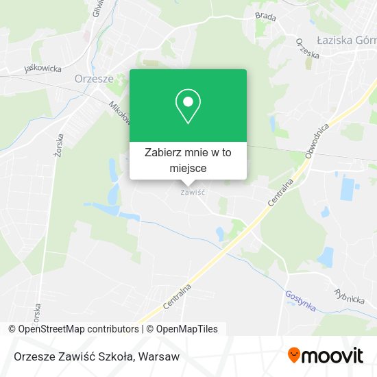 Mapa Orzesze Zawiść Szkoła