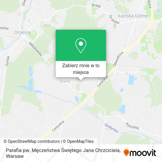 Mapa Parafia pw. Męczeństwa Świętego Jana Chrzciciela