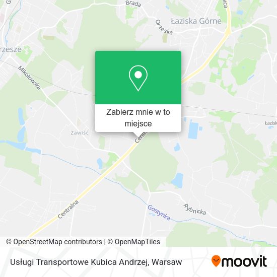 Mapa Usługi Transportowe Kubica Andrzej