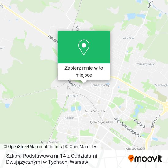 Mapa Szkoła Podstawowa nr 14 z Oddziałami Dwujęzycznymi w Tychach