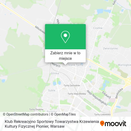 Mapa Klub Rekreacyjno Sportowy Towarzystwa Krzewienia Kultury Fizycznej Pionier