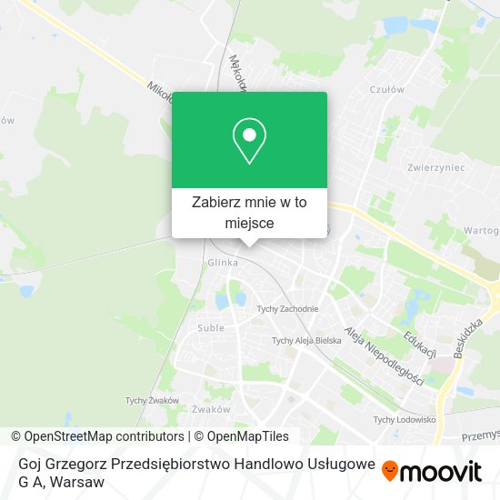 Mapa Goj Grzegorz Przedsiębiorstwo Handlowo Usługowe G A