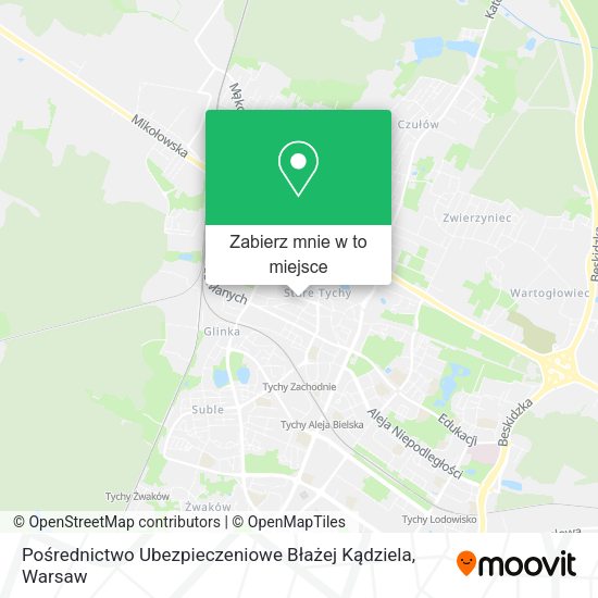 Mapa Pośrednictwo Ubezpieczeniowe Błażej Kądziela