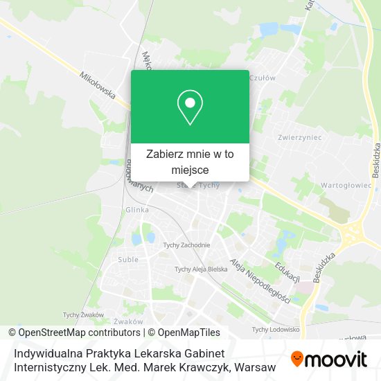 Mapa Indywidualna Praktyka Lekarska Gabinet Internistyczny Lek. Med. Marek Krawczyk