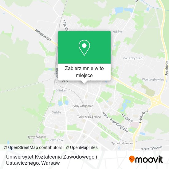 Mapa Uniwersytet Kształcenia Zawodowego i Ustawicznego