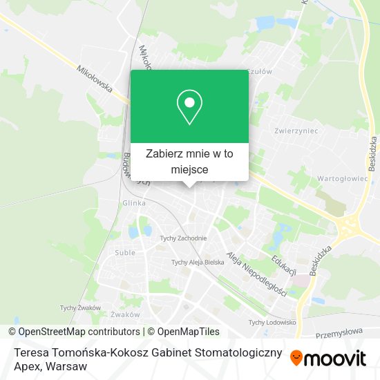 Mapa Teresa Tomońska-Kokosz Gabinet Stomatologiczny Apex