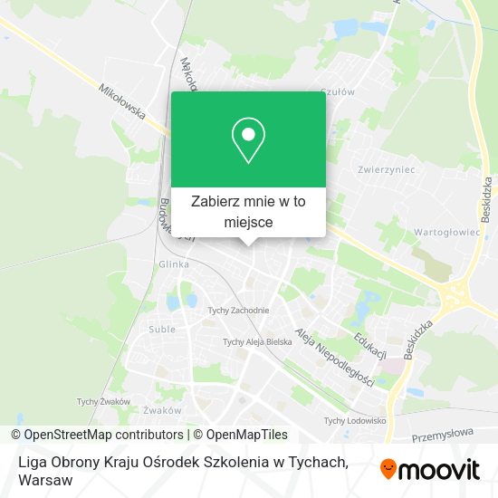 Mapa Liga Obrony Kraju Ośrodek Szkolenia w Tychach