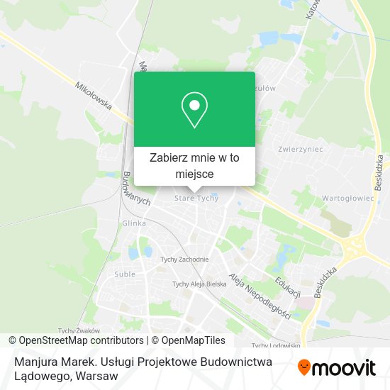 Mapa Manjura Marek. Usługi Projektowe Budownictwa Lądowego