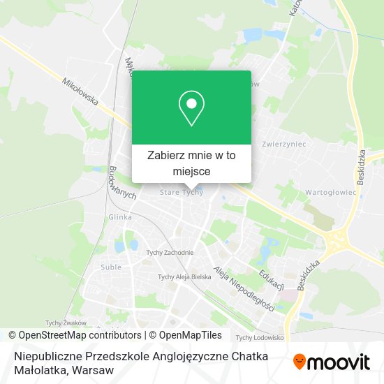 Mapa Niepubliczne Przedszkole Anglojęzyczne Chatka Małolatka