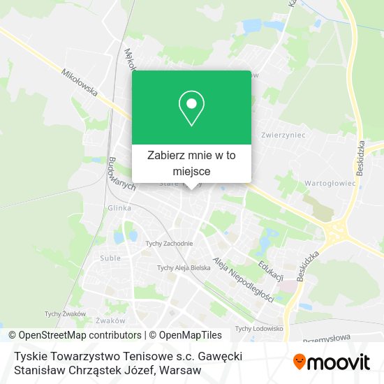 Mapa Tyskie Towarzystwo Tenisowe s.c. Gawęcki Stanisław Chrząstek Józef