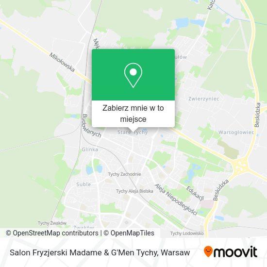 Mapa Salon Fryzjerski Madame & G'Men Tychy