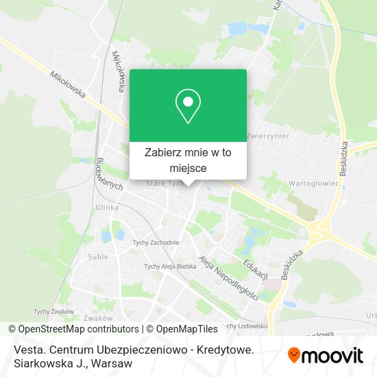 Mapa Vesta. Centrum Ubezpieczeniowo - Kredytowe. Siarkowska J.