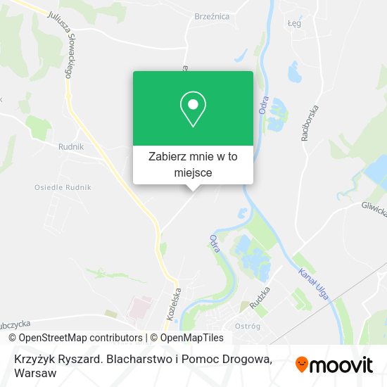 Mapa Krzyżyk Ryszard. Blacharstwo i Pomoc Drogowa