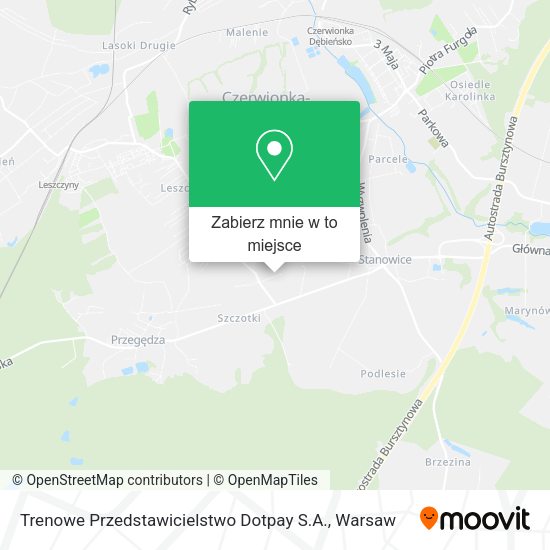 Mapa Trenowe Przedstawicielstwo Dotpay S.A.