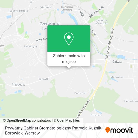 Mapa Prywatny Gabinet Stomatologiczny Patrycja Kuźnik-Borowiak