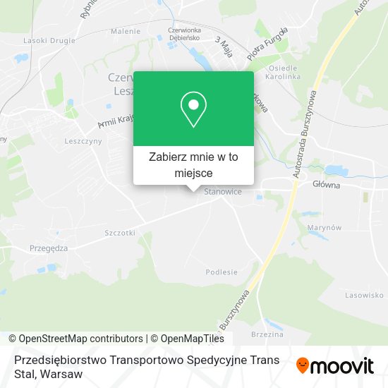 Mapa Przedsiębiorstwo Transportowo Spedycyjne Trans Stal