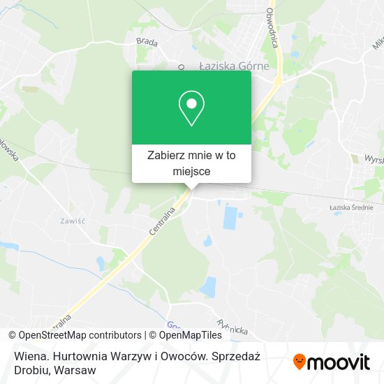 Mapa Wiena. Hurtownia Warzyw i Owoców. Sprzedaż Drobiu