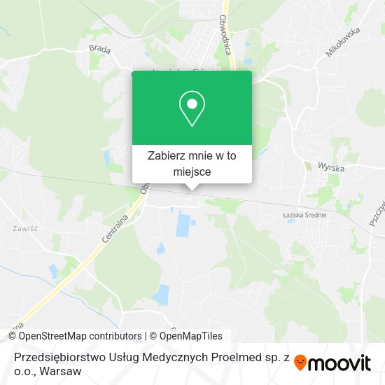 Mapa Przedsiębiorstwo Usług Medycznych Proelmed sp. z o.o.