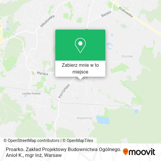 Mapa Proarko. Zakład Projektowy Budownictwa Ogólnego. Anioł K., mgr Inż