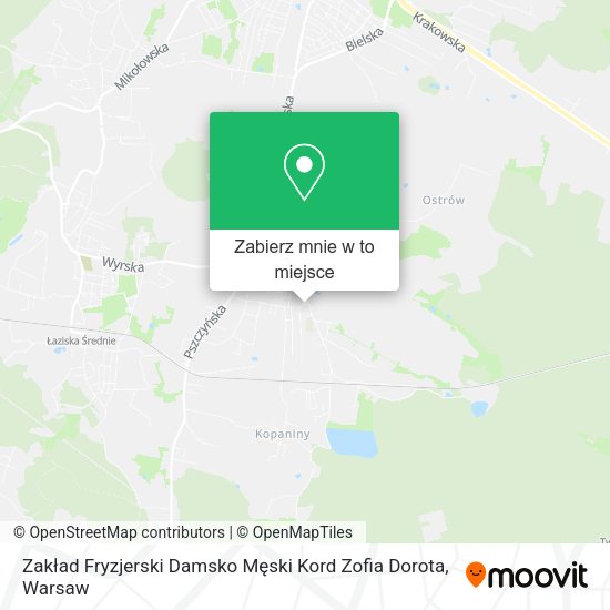 Mapa Zakład Fryzjerski Damsko Męski Kord Zofia Dorota