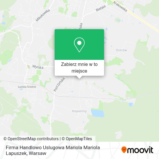 Mapa Firma Handlowo Uslugowa Mariola Mariola Lapuszek