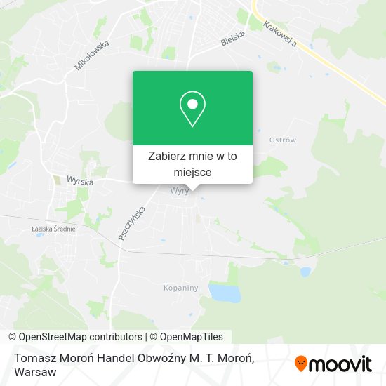 Mapa Tomasz Moroń Handel Obwoźny M. T. Moroń