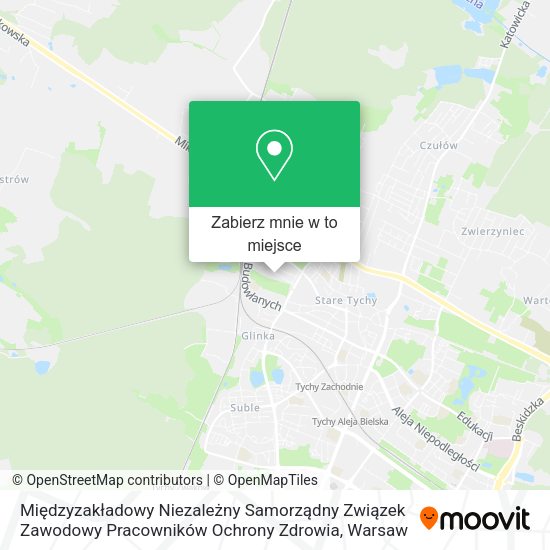 Mapa Międzyzakładowy Niezależny Samorządny Związek Zawodowy Pracowników Ochrony Zdrowia