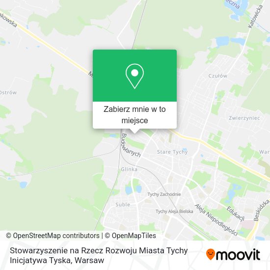 Mapa Stowarzyszenie na Rzecz Rozwoju Miasta Tychy Inicjatywa Tyska