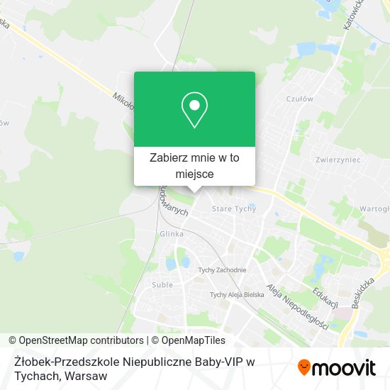 Mapa Żłobek-Przedszkole Niepubliczne Baby-VIP w Tychach