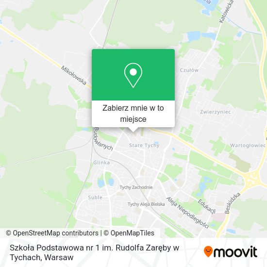 Mapa Szkoła Podstawowa nr 1 im. Rudolfa Zaręby w Tychach