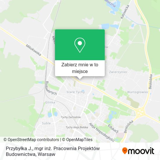 Mapa Przybyłka J., mgr inż. Pracownia Projektów Budownictwa