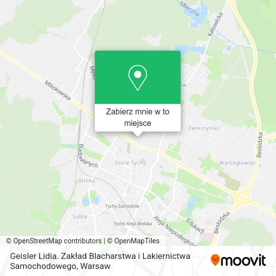 Mapa Geisler Lidia. Zakład Blacharstwa i Lakiernictwa Samochodowego