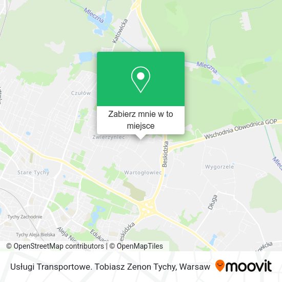 Mapa Usługi Transportowe. Tobiasz Zenon Tychy