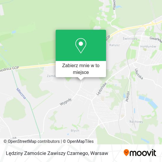 Mapa Lędziny Zamoście Zawiszy Czarnego