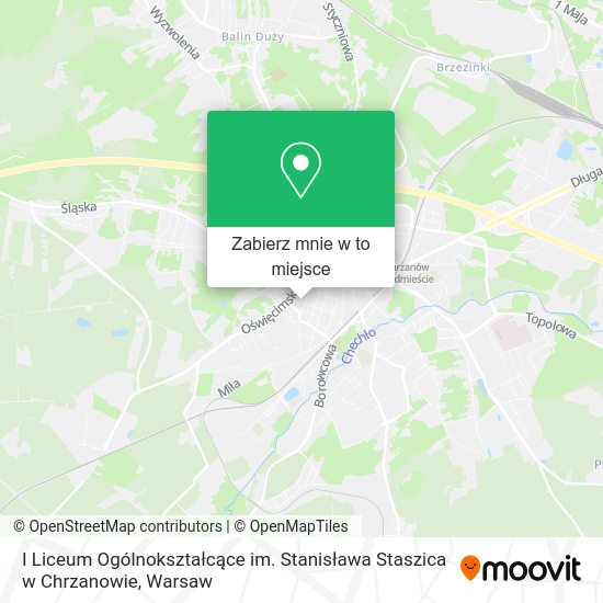 Mapa I Liceum Ogólnokształcące im. Stanisława Staszica w Chrzanowie