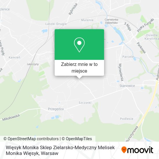 Mapa Więsyk Monika Sklep Zielarsko-Medyczny Melisek Monika Więsyk