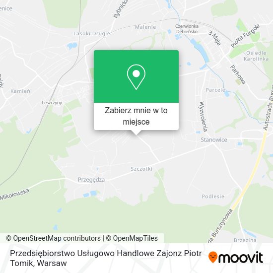 Mapa Przedsiębiorstwo Usługowo Handlowe Zajonz Piotr Tomik