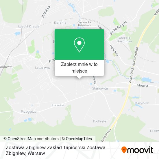 Mapa Zostawa Zbigniew Zakład Tapicerski Zostawa Zbigniew