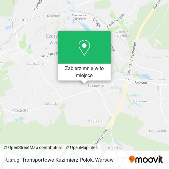 Mapa Usługi Transportowe Kazimierz Polok