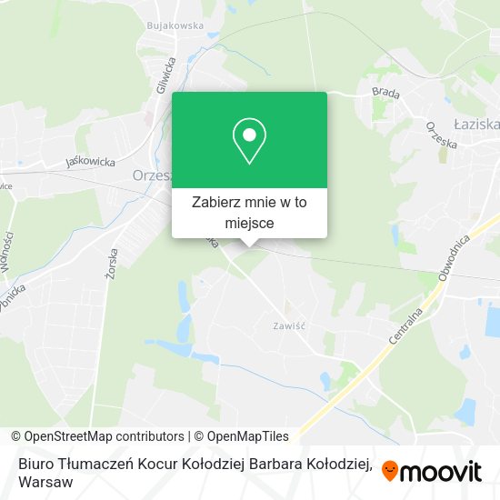 Mapa Biuro Tłumaczeń Kocur Kołodziej Barbara Kołodziej