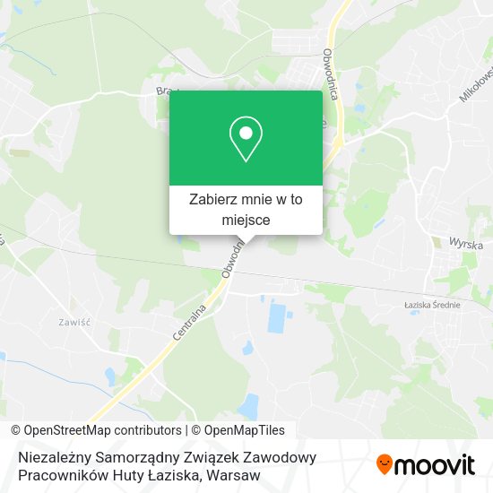 Mapa Niezależny Samorządny Związek Zawodowy Pracowników Huty Łaziska