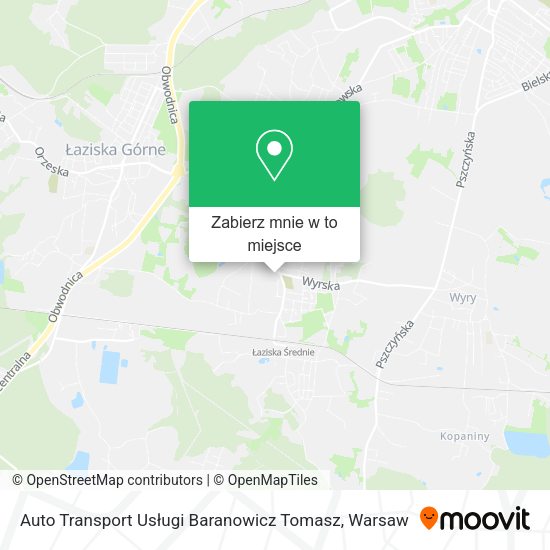 Mapa Auto Transport Usługi Baranowicz Tomasz