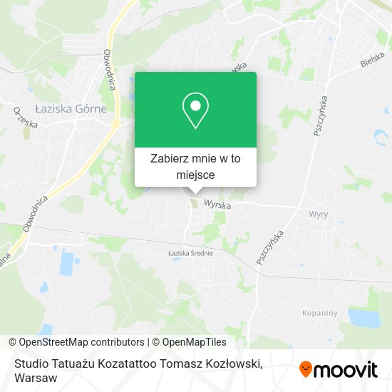 Mapa Studio Tatuażu Kozatattoo Tomasz Kozłowski