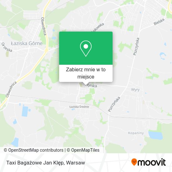 Mapa Taxi Bagażowe Jan Klęp