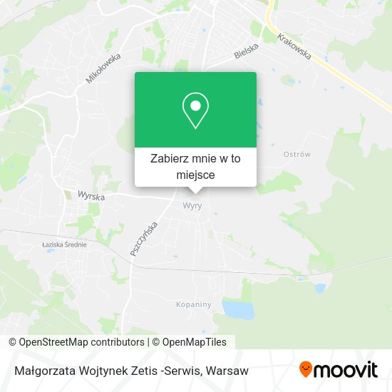 Mapa Małgorzata Wojtynek Zetis -Serwis