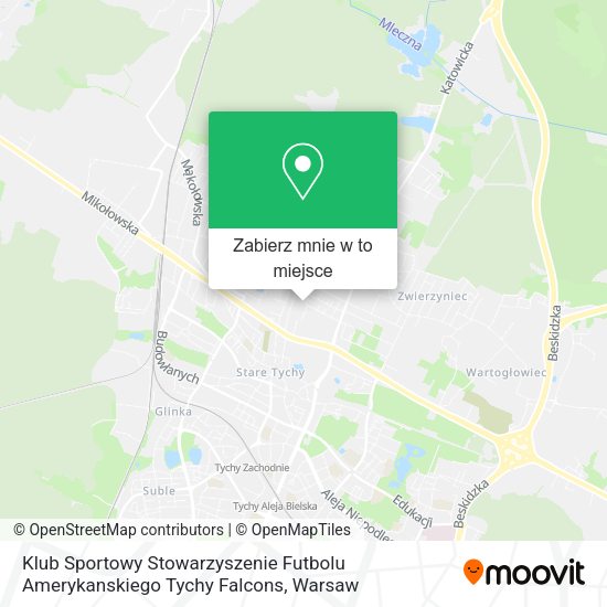 Mapa Klub Sportowy Stowarzyszenie Futbolu Amerykanskiego Tychy Falcons