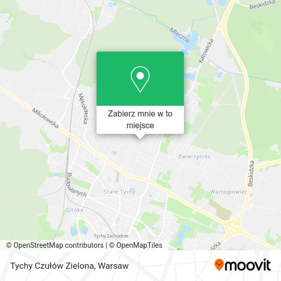 Mapa Tychy Czułów Zielona