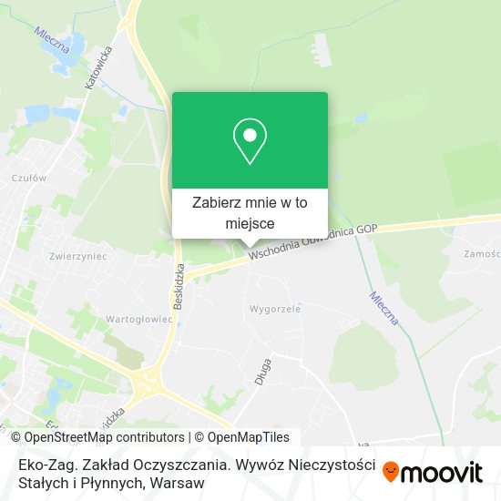 Mapa Eko-Zag. Zakład Oczyszczania. Wywóz Nieczystości Stałych i Płynnych